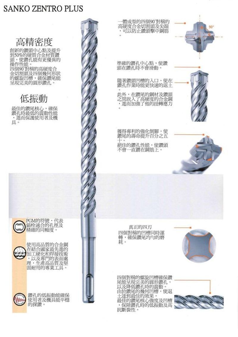 四溝鑽頭 (四刃) オールドリル ZENTRO PLUS 10 × 450