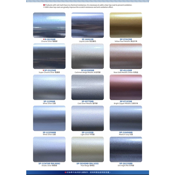 國麗實業-金屬粉末塗料色卡-KwoLin Metallic Powder Coating Color Chart-2-國麗實業股份有限公司