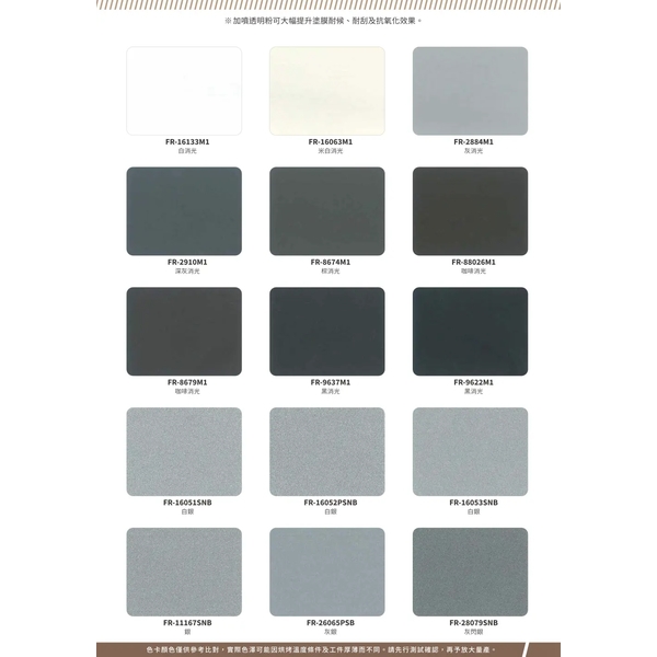 國麗實業-超耐候性氟碳粉末塗料色卡 KwoLin Fluorocarbon Powder Coating Color Chart-3-國麗實業股份有限公司