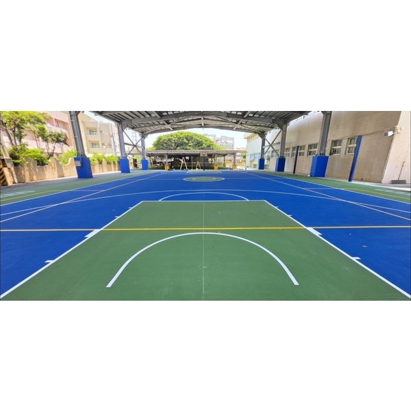 台中EPOXY地坪工程實績｜PU彈性EPOXY地坪籃球場