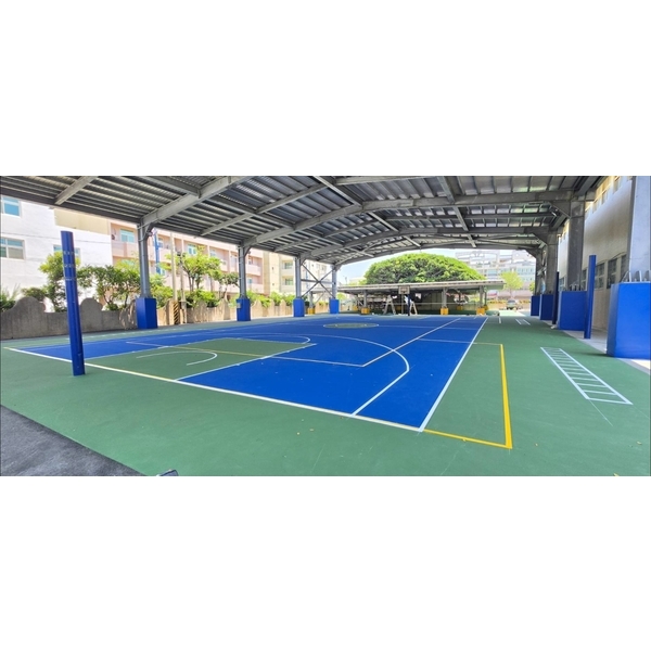 台中EPOXY地坪工程實績｜PU彈性EPOXY地坪籃球場