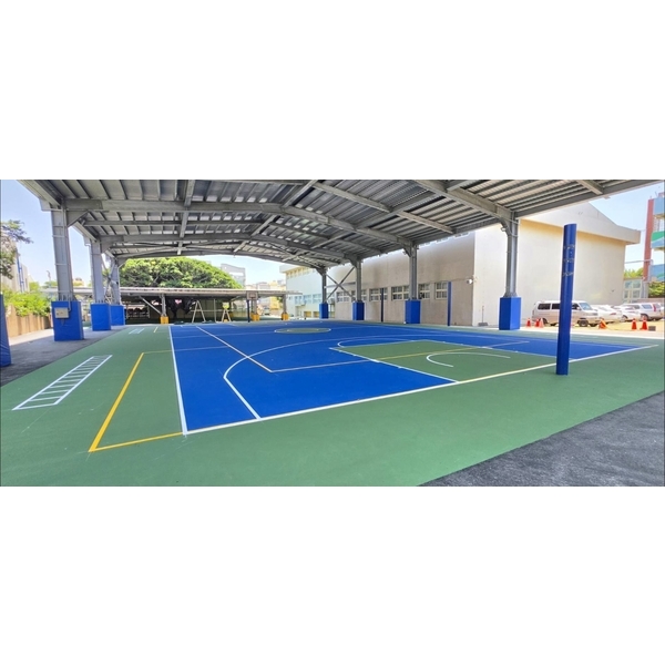 台中EPOXY地坪工程實績｜PU彈性EPOXY地坪籃球場