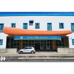 無接縫雙面燈箱＆不銹鋼鐵架＆腳架＆鋁擠型小圓招 - 合成廣告社