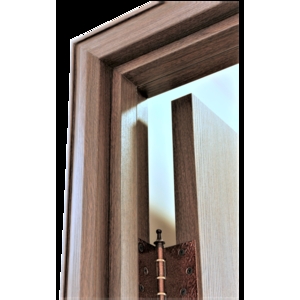 透明 拱橋 後裝門框胡桃木色 照 , 台灣國際門框建材有限公司