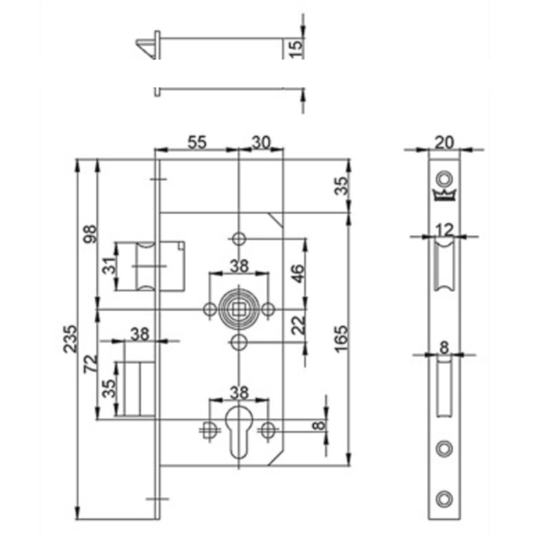 DORMAKABA PR111 水平鎖 Horizontal Mortise Lock-美德亞有限公司