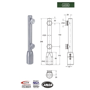 ASTER PD10 玻璃門用圓棒包角 Patch For Pivot Door,美德亞有限公司