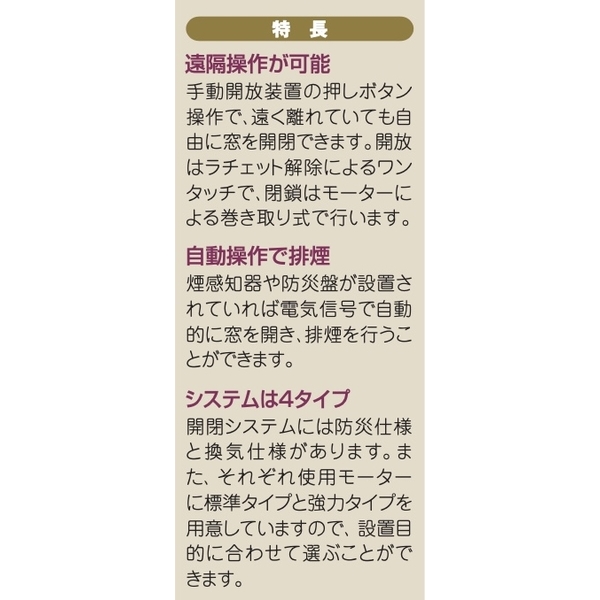 HOWA MD-WEM, MD-NWEM 隱藏式鋼索電動排煙窗 Automatic Smoking Ventilation Windows-美德亞有限公司