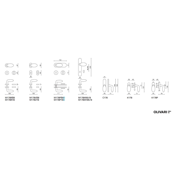 OLIVARI Blindo 進口水平把手 Door Handle-美德亞有限公司