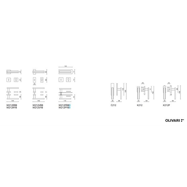 OLIVARI Edge 進口水平把手 Door Handle-美德亞有限公司