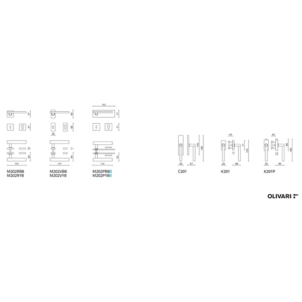 OLIVARI Space Q 進口水平把手 Door Handle-美德亞有限公司