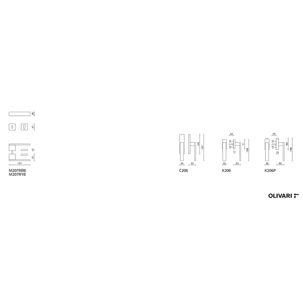 OLIVARI Total 進口水平把手 Door Handle-美德亞有限公司