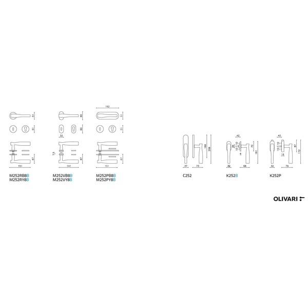 OLIVARI Marilyn 進口水平把手 Door Handle-美德亞有限公司