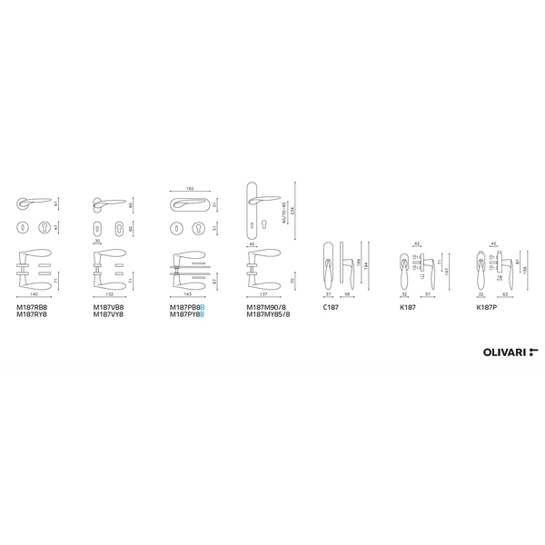 OLIVARI Wind 進口水平把手 Door Handle-美德亞有限公司