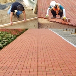 人行道磚施工