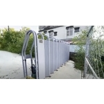 不銹鋼烤漆伸縮電動門 高172斜背全密式