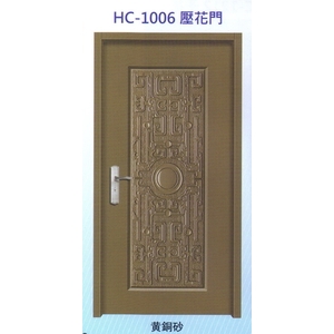 內玄關壓花門HC-1006,大亞金屬工程有限公司