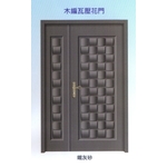 木編瓦內玄關壓花門 , 大亞金屬工程有限公司