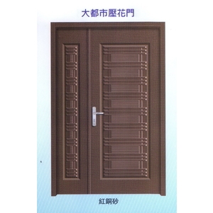 大都市內玄關壓花門,大亞金屬工程有限公司