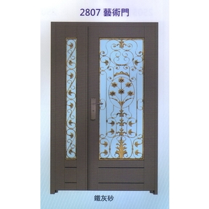 外玄關雙發門花藝術門2807,大亞金屬工程有限公司