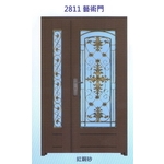 外玄關雙發門花藝術門2811 , 大亞金屬工程有限公司
