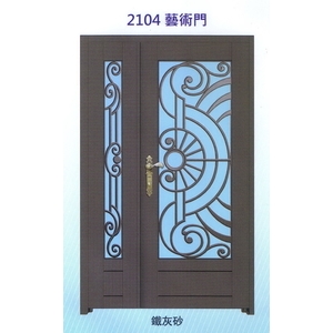 外玄關鑄鋁花、扁鋼花藝術門2104,大亞金屬工程有限公司