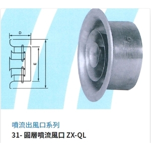 31- 圓層噴流風口 ZX-QL,振鑫機械股份有限公司