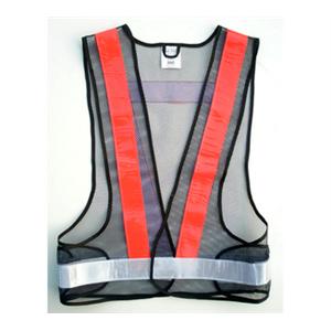 日式V型背心-網布深藍／反光條上橘 , 晶順工業有限公司