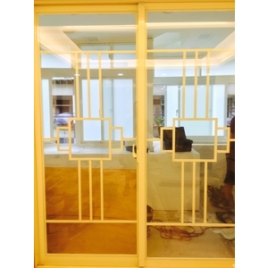 造型5+格子+5強化玻璃落地