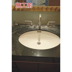 浴室洗手檯研磨拋光前後