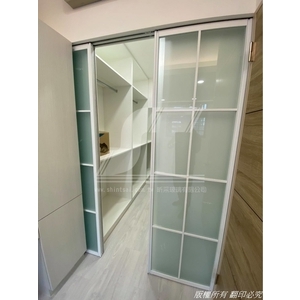 白框上懸吊式鋁框玻璃拉門,昕采玻璃有限公司