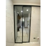 鋁框拉門 細鋁框拉門 懸吊拉門 噴砂玻璃 鑲崁玻璃 鋁框隔間屏風玻璃 鋁框玻璃拉門 板橋玻璃-昕采玻璃有限公司