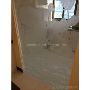 立體噴砂玻璃 雕刻玻璃 玻璃隔間   膠合玻璃  白膜玻璃