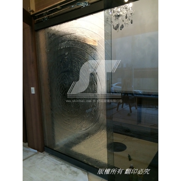 手工窯燒自動門  玻璃門   藝術玻璃 壓花玻璃