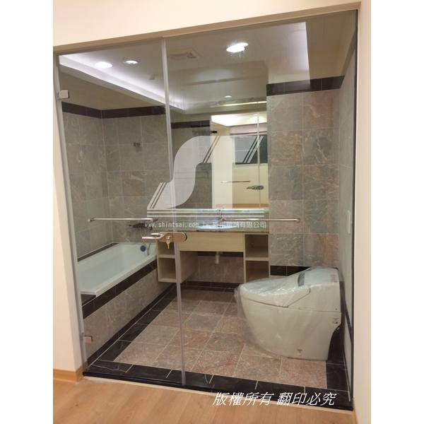 淋浴拉門 無框玻璃 L型淋浴間 一字型淋浴間 乾溼分離