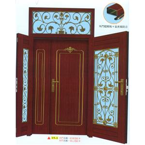 對開鍛造皮紋外門 , 永新鍛造鋁門窗行