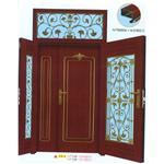 對開鍛造皮紋外門 , 永新鍛造鋁門窗行