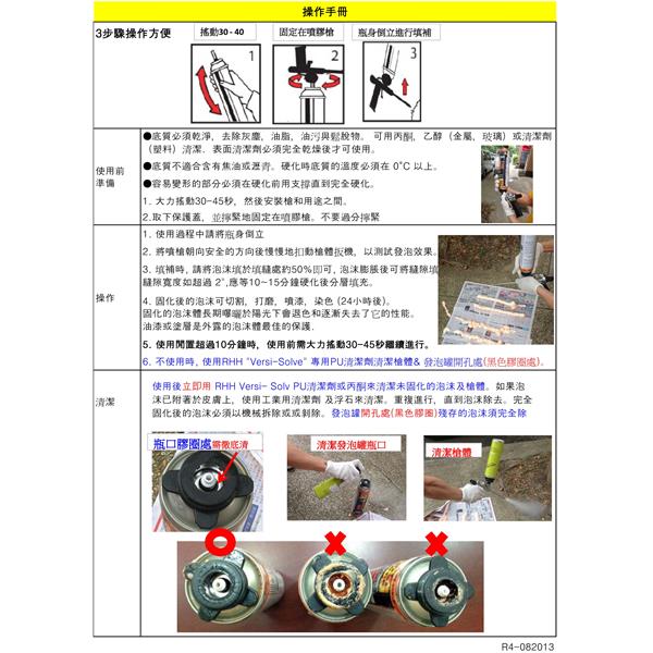 操作手冊 - 阻火填塞單劑型PU發泡劑 操作手冊 - 阻火填塞單劑型PU發泡劑,右進企業有限公司