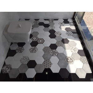 立體磚牆【 菱形磚白黑】  , 新永興磁磚建材行