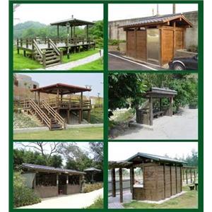 預鑄RC仿木涼亭平台.販賣亭.候車亭.休息亭.機房 , 三榮建材工業股份有限公司