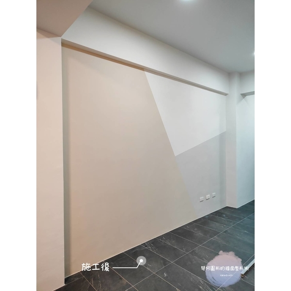 透天雙車庫-造型拼色牆-大誠油漆工程行