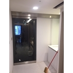 不鏽鋼毛絲黑玻璃自動門 - 豪品自動門工程有限公司