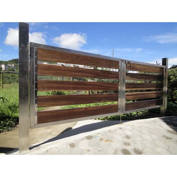 不鏽鋼 黃金柚木 雙開門