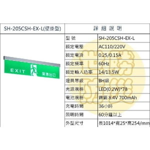 超薄加大型緊急出口燈 , 世勝防災設備工程有限公司