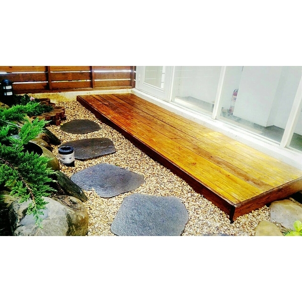 庭園南方松地板舖設,園知景觀綠化有限公司