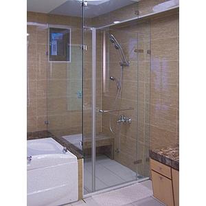 無框L形沐浴門(高190CM),晶柏林明鏡有限公司