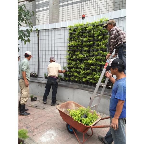 圍籬造景施工中,原慶企業社