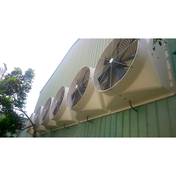 廠房壁掛式大型喇叭扇實裝,炬翔通風機械企業社