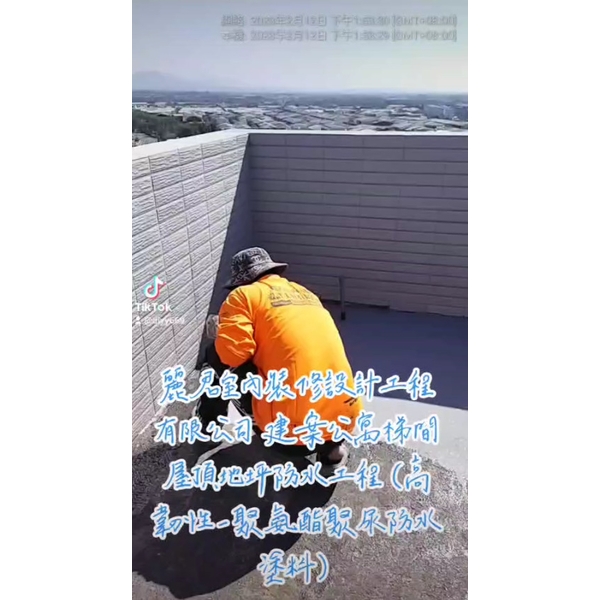 防水工程｜建案公寓梯間屋頂地坪防水工程(高韌性-聚氨酯聚尿防水塗料)