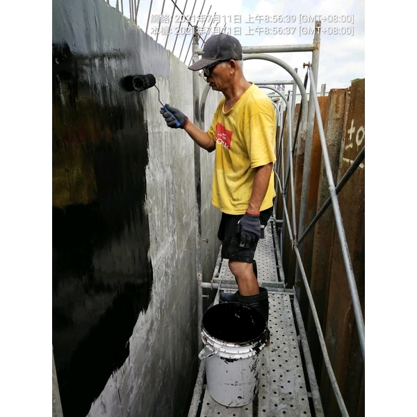 地下室外牆回填面鋪設熱熔式防水毯-麗君室內裝修設計工程有限公司