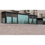 1樓H型鋼鋁採光罩+活動鋁百葉+景觀固定窗 - 禾信鋼鋁門窗